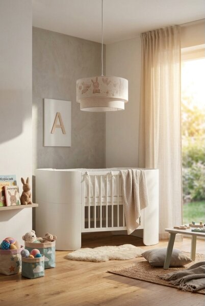Brilagi - LED детски подвесен полилей на кабел BOBO 1xE27/60W/230V Ø 35 см бял/зайчета