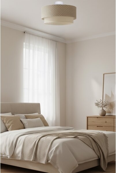 Brilagi-LED Плафониера BOHO BOBO 1xE27/60W/230V, диаметър 40 см, на точки бежово/крем