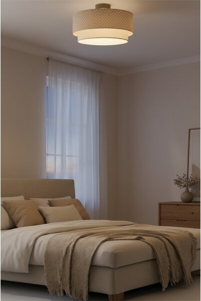 Brilagi-LED Плафониера BOHO BOBO 1xE27/60W/230V, диаметър 40 см, на точки бежово/крем