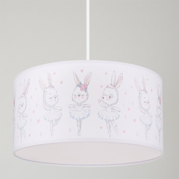 Brilagi - LED детски полилей на кабел BOBO 1xE27/60W/230V Ø 35 см бял/зайчета