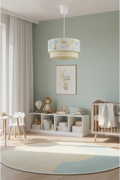Brilagi - LED детски полилей на кабел BOBO 1xE27/60W/230V Ø 40 cm бял/бежов/с животински мотив