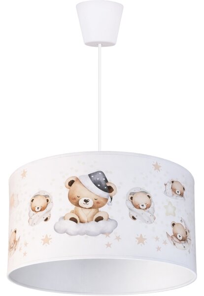 Brilagi - LED детски полилей на кабел BOBO 1xE27/60W/230V Ø 35 см бял/меченца