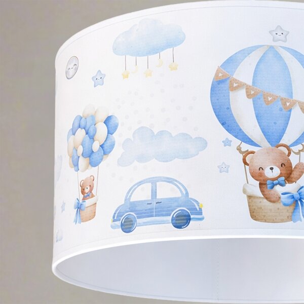 Brilagi - LED детски полилей на кабел BOBO 1xE27/60W/230V Ø 35 см син/мечета