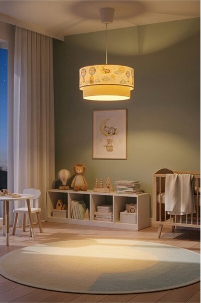 Brilagi - LED детски полилей на кабел BOBO 1xE27/60W/230V Ø 40 cm бял/бежов/с животински мотив