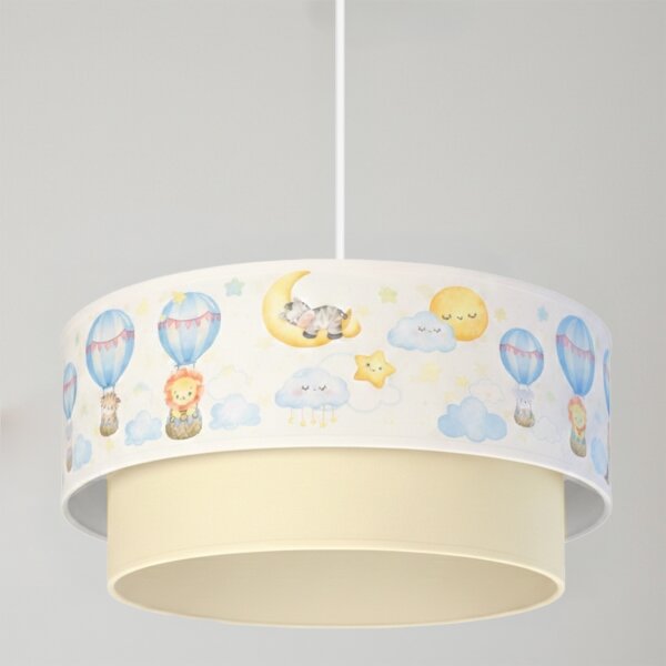 Brilagi - LED детски полилей на кабел BOBO 1xE27/60W/230V Ø 40 cm бял/бежов/с животински мотив