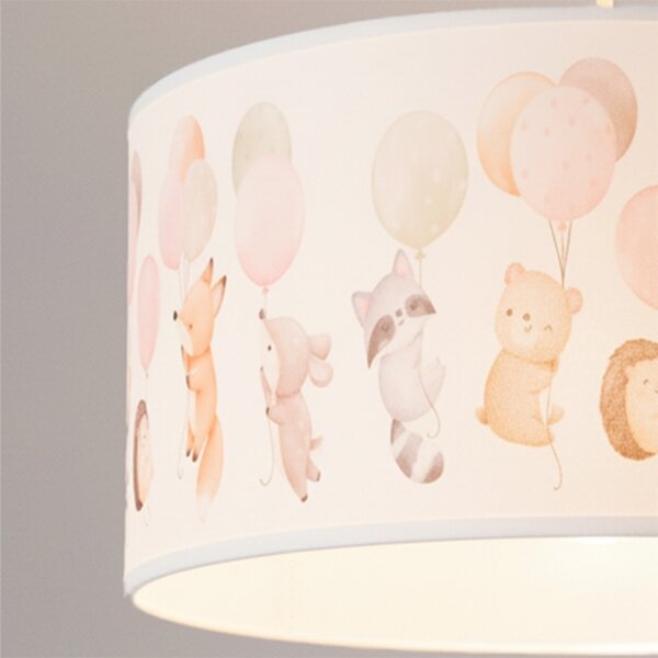 Brilagi - LED детски висящ полилей BOBO 1xE27/60W/230V, диаметър 35 см, бял с животински мотиви