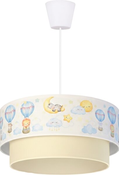 Brilagi - LED детски полилей на кабел BOBO 1xE27/60W/230V Ø 40 cm бял/бежов/с животински мотив