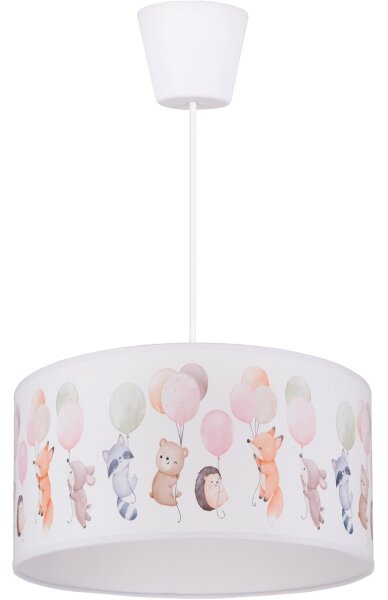 Brilagi - LED детски висящ полилей BOBO 1xE27/60W/230V, диаметър 35 см, бял с животински мотиви