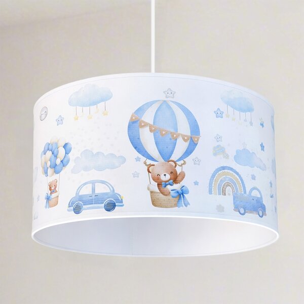 Brilagi - LED детски полилей на кабел BOBO 1xE27/60W/230V Ø 35 см син/мечета