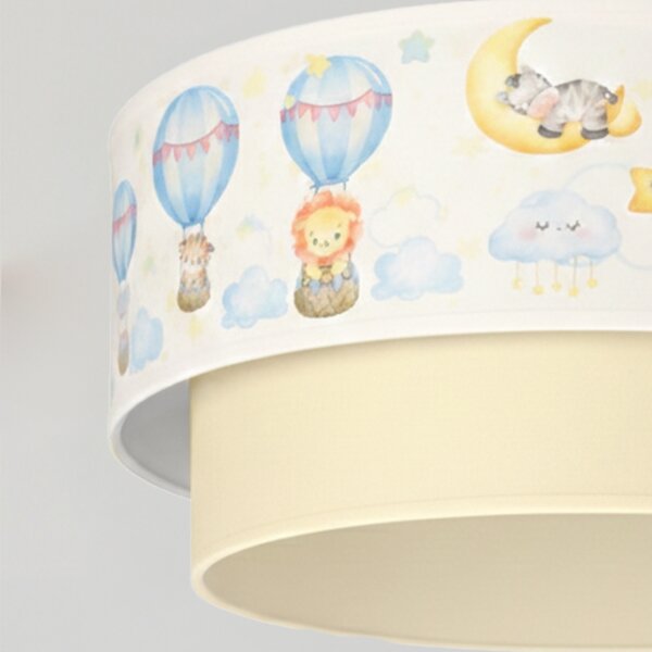 Brilagi - LED детски полилей на кабел BOBO 1xE27/60W/230V Ø 40 cm бял/бежов/с животински мотив