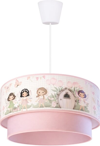 Brilagi - LED детски полилей на кабел BOBO 1xE27/60W/230V Ø 40 см розов/феи