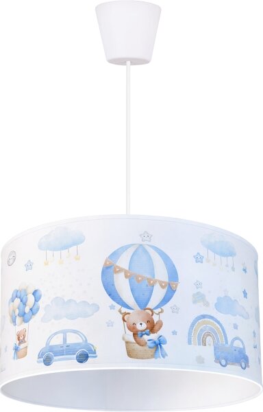 Brilagi - LED детски полилей на кабел BOBO 1xE27/60W/230V Ø 35 см син/мечета