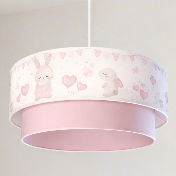 Brilagi- LED детски полилей на кабел BOBO 1xE27/60W/230V пр.40 см крем/розов/кралско синьо
