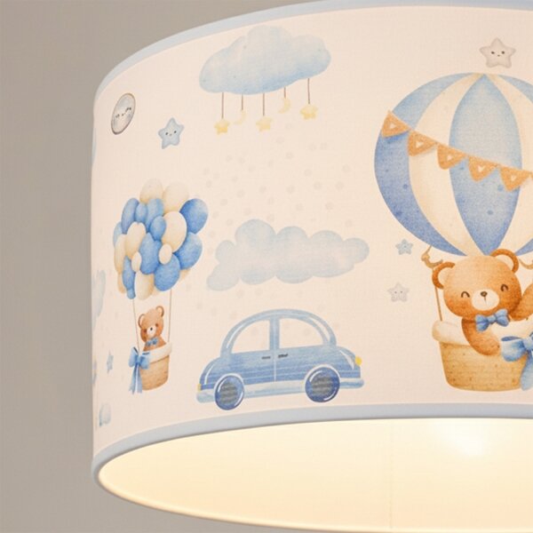 Brilagi - LED детски полилей на кабел BOBO 1xE27/60W/230V Ø 35 см син/мечета