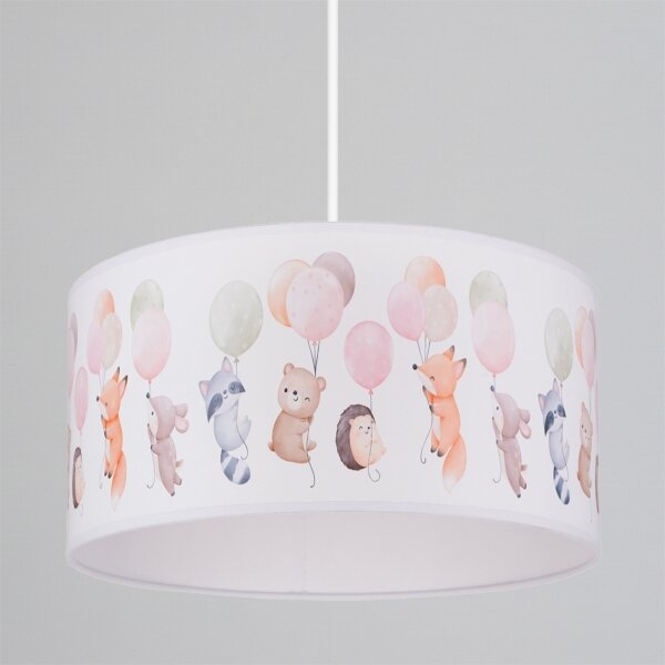 Brilagi - LED детски висящ полилей BOBO 1xE27/60W/230V, диаметър 35 см, бял с животински мотиви
