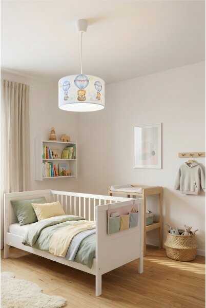Brilagi - LED детски полилей на кабел BOBO 1xE27/60W/230V диаметър 35 см бял/животни