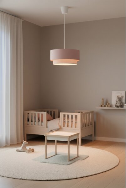 Brilagi - LED полилей на кабел BOHO BOBO 1xE27/60W/230V Ø 40 см розово/кремаво