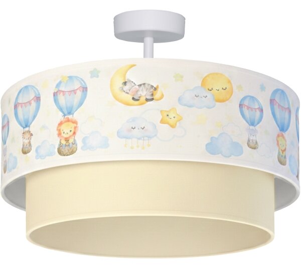 Brilagi-LED Детски таванен плафон BOBO 1xE27/60W/230V Ø 40 см бял/бежов/с животински мотив