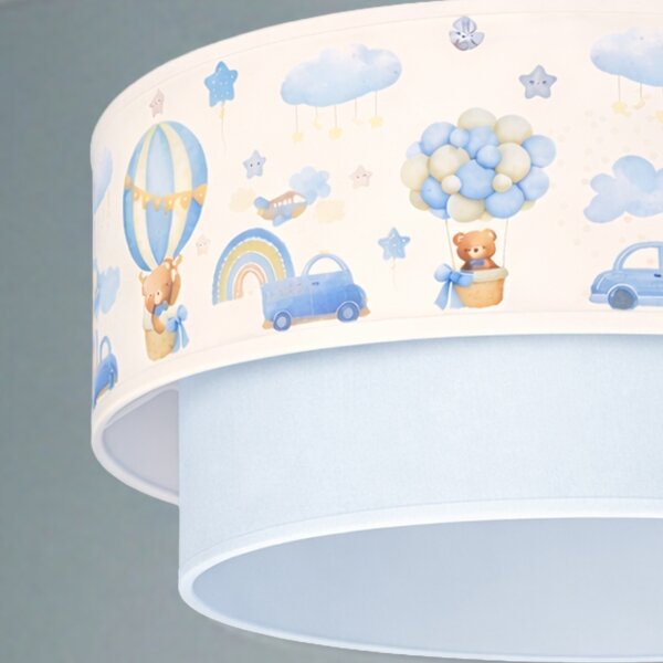 Brilagi-LED Детски полилей на кабел BOBO 1xE27/60W/230V Ø40 см крем/син/мече