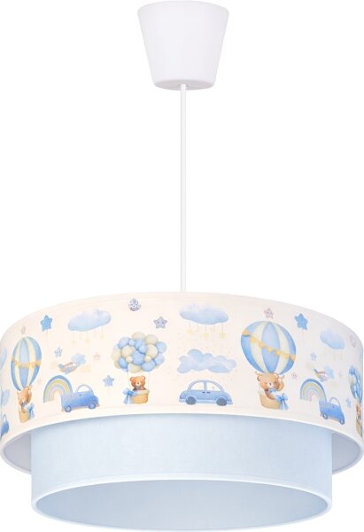 Brilagi-LED Детски полилей на кабел BOBO 1xE27/60W/230V Ø40 см крем/син/мече