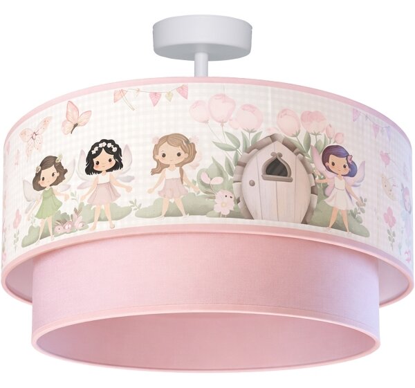 Brilagi - LED детски плафон BOBO 1xE27/60W/230V Ø 40 см розов/феи