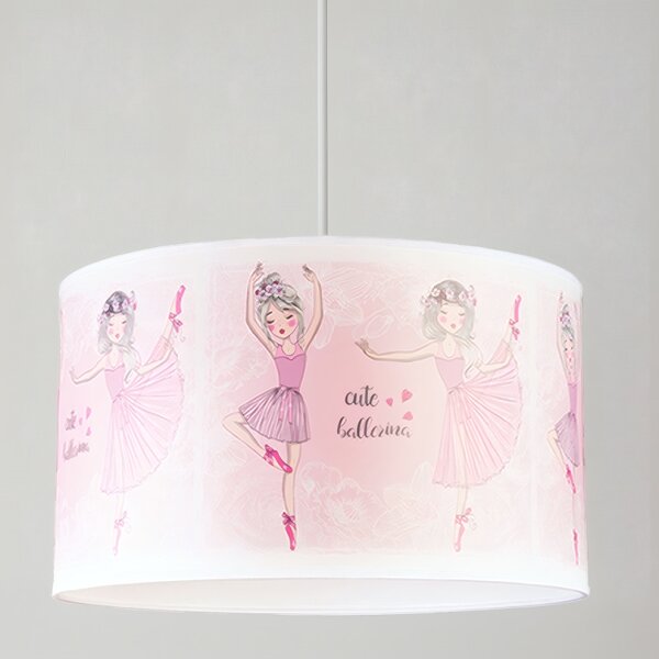 Brilagi - LED детски полилей на кабел BOBO 1xE27/60W/230V Ø 35 см розов/балеринки