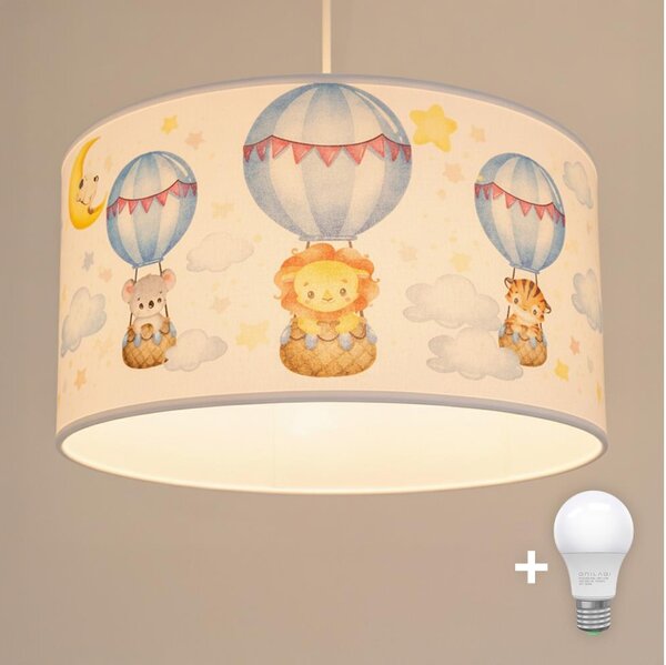 Brilagi - LED детски полилей на кабел BOBO 1xE27/60W/230V диаметър 35 см бял/животни
