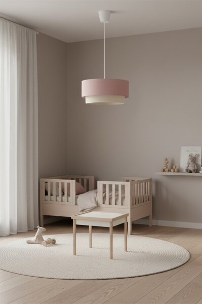 Brilagi - LED полилей на кабел BOHO BOBO 1xE27/60W/230V Ø 40 см розово/кремаво