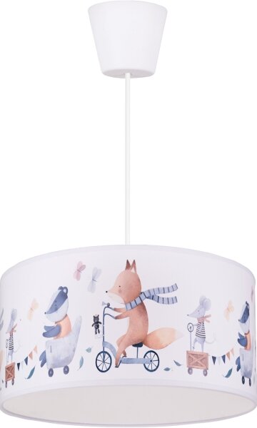 Brilagi - LED детски полилей на кабел BOBO 1xE27/60W/230V Ø 35 см бял/с животински мотиви