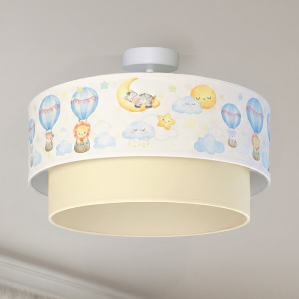Brilagi-LED Детски таванен плафон BOBO 1xE27/60W/230V Ø 40 см бял/бежов/с животински мотив