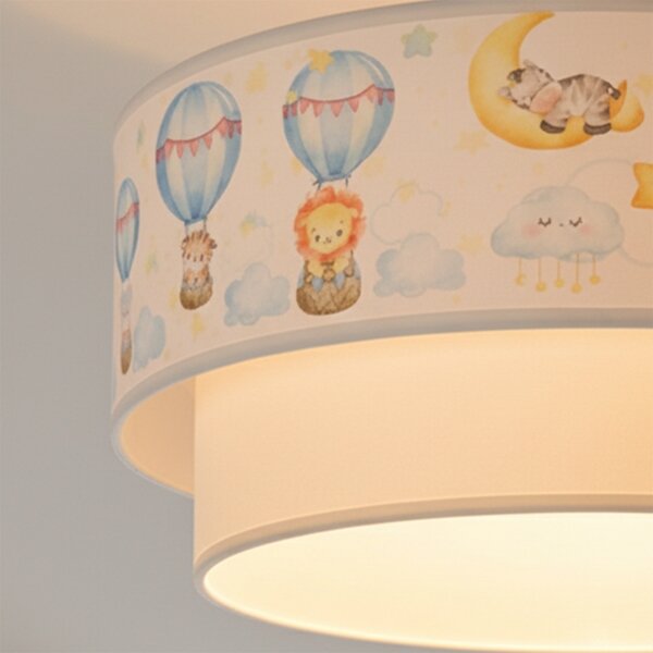 Brilagi-LED Детски таванен плафон BOBO 1xE27/60W/230V Ø 40 см бял/бежов/с животински мотив
