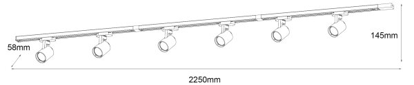 Brilagi - Точково осветително тяло за трекова система HUSKY 6xGU10/10W/230V бяло