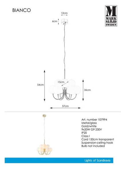 Медальон в златист цвят Медальон 9L Bianco - Markslöjd