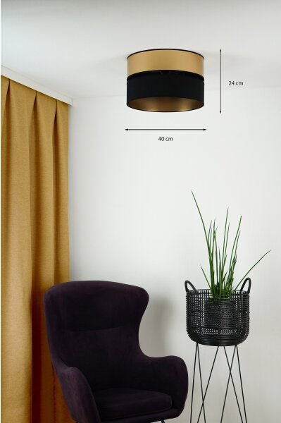 Brilagi - Плафон ROYAL 1xE27/15W/230V Ø 40 см черен/златист