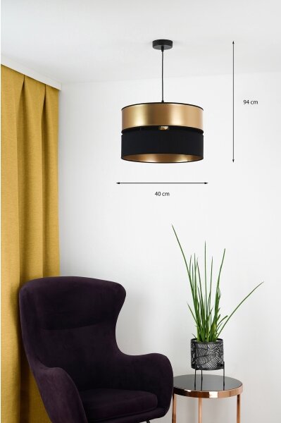 Brilagi - Пендел ROYAL 1xE27/15W/230V Ø 40 см черен/златист