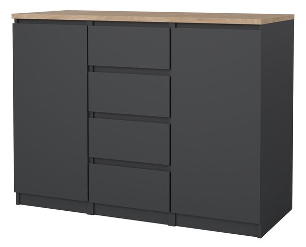 Тъмносив скрин 121x91x50 cm Naia – Tvilum