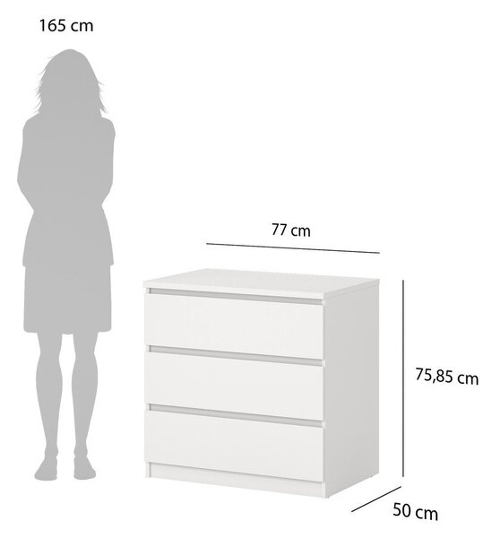 Бял скрин 77x76x50 cm Naia – Tvilum