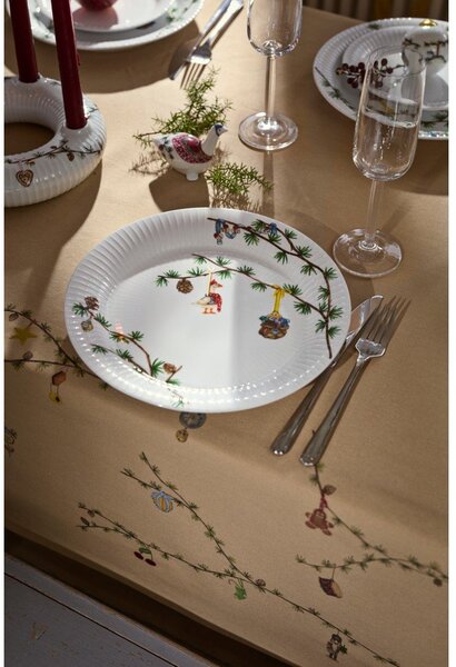 Бяла порцеланова чиния с коледен мотив ø 27 cm Hammershøi Christmas – Kähler Design