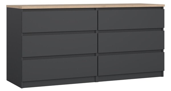 Тъмносив скрин 154x76x50 cm Naia – Tvilum