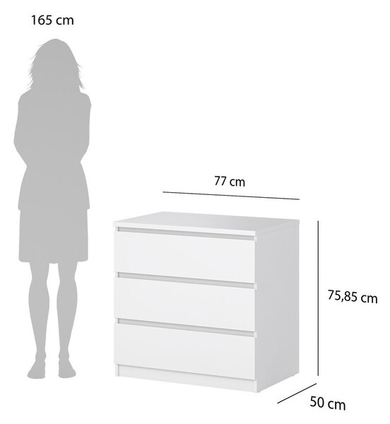 Бял скрин 77x76x50 cm Naia – Tvilum