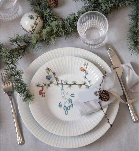 Бяла супена порцеланова чиния с коледен мотив ø 21 cm Hammershøi Christmas – Kähler Design