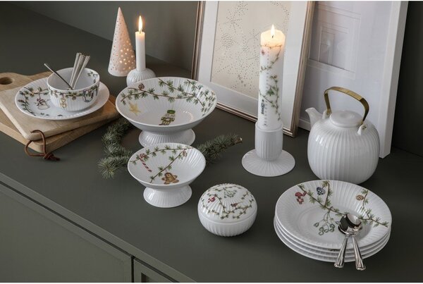 Бяла порцеланова купа с коледен мотив ø 16 cm Hammershøi Christmas – Kähler Design