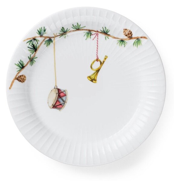 Бяла десертна порцеланова чиния с коледен мотив ø 19 cm Hammershøi Christmas – Kähler Design