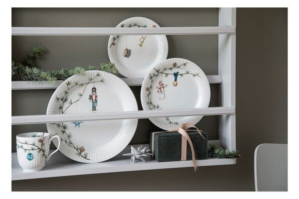 Бяла порцеланова чиния с коледен мотив ø 22 cm Hammershøi Christmas – Kähler Design