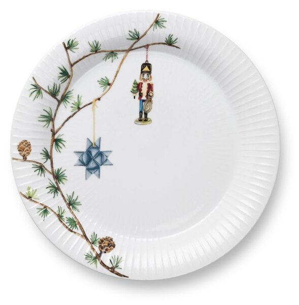 Бяла порцеланова чиния с коледен мотив ø 27 cm Hammershøi Christmas – Kähler Design