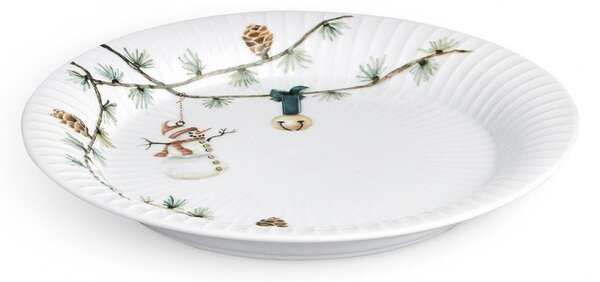 Бяла порцеланова чиния с коледен мотив ø 22 cm Hammershøi Christmas – Kähler Design