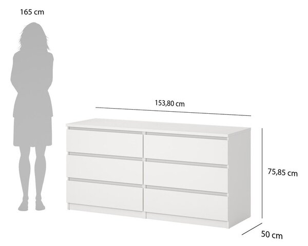 Бял скрин 154x76x50 cm Naia – Tvilum