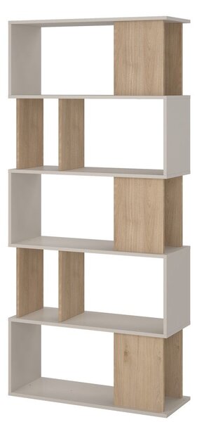 Кремава библиотека от декор от дъб 80x173,5x29,5 cm Maze – Tvilum