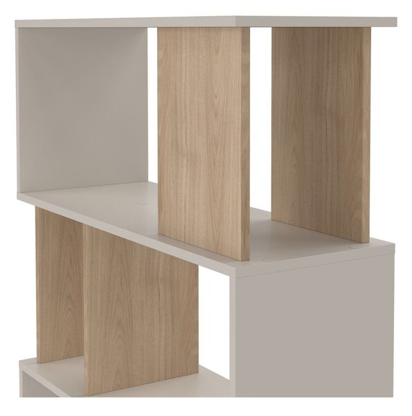 Кремава библиотека от декор от дъб 80x173,5x29,5 cm Maze – Tvilum