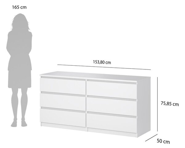 Бял скрин 154x76x50 cm Naia – Tvilum